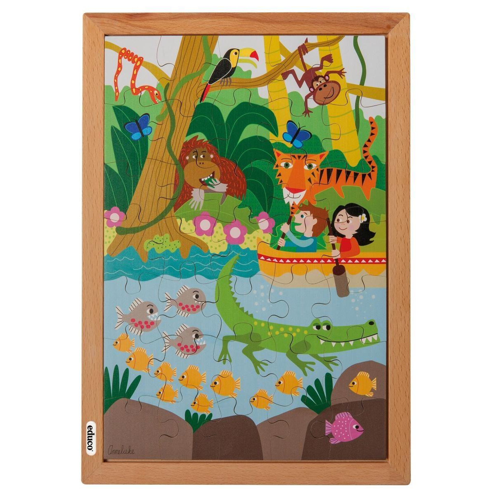 Voir la diapositive 2 : EDUCO Dessus et dessous - dans la jungle — 35 pièces de puzzle