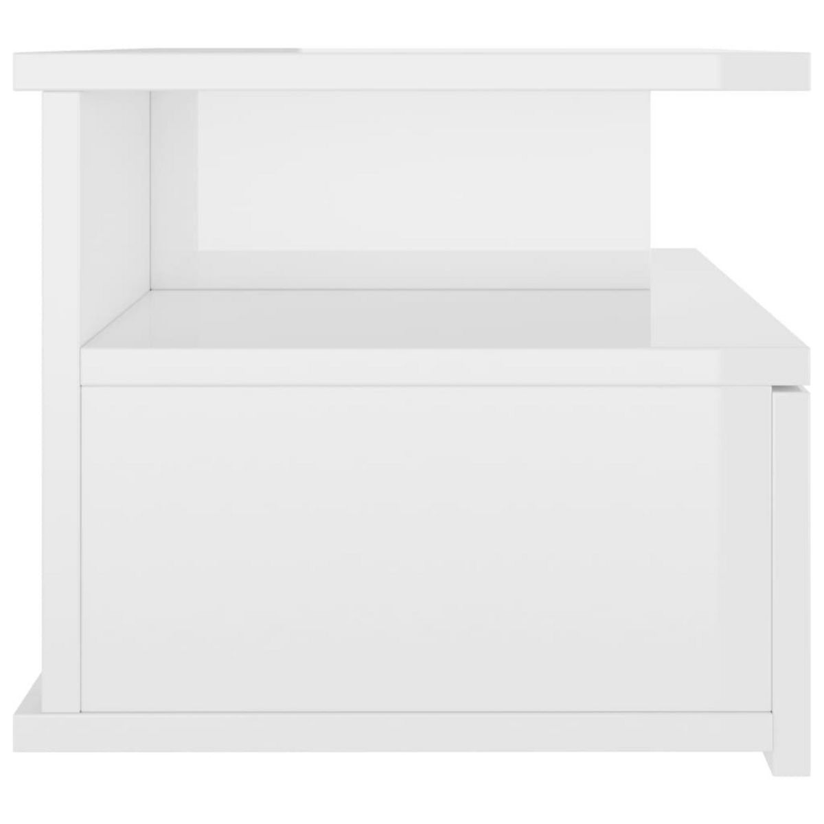 VIDAXL Tables de chevet flottantes 2pcs Blanc brillant Bois ingenierie
