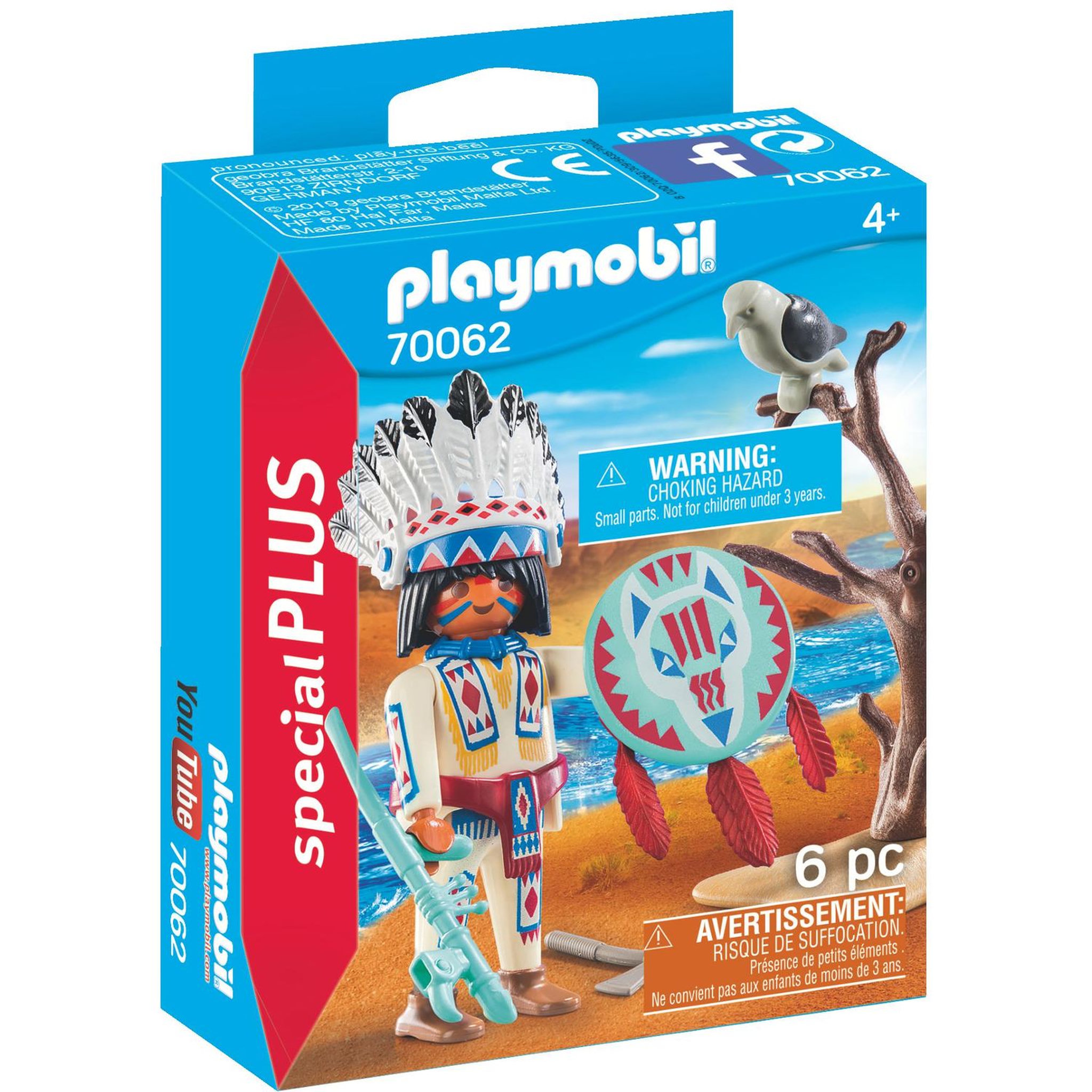 Voir la diapositive 1 : PLAYMOBIL  70062 Chef de Tribu Autochtone