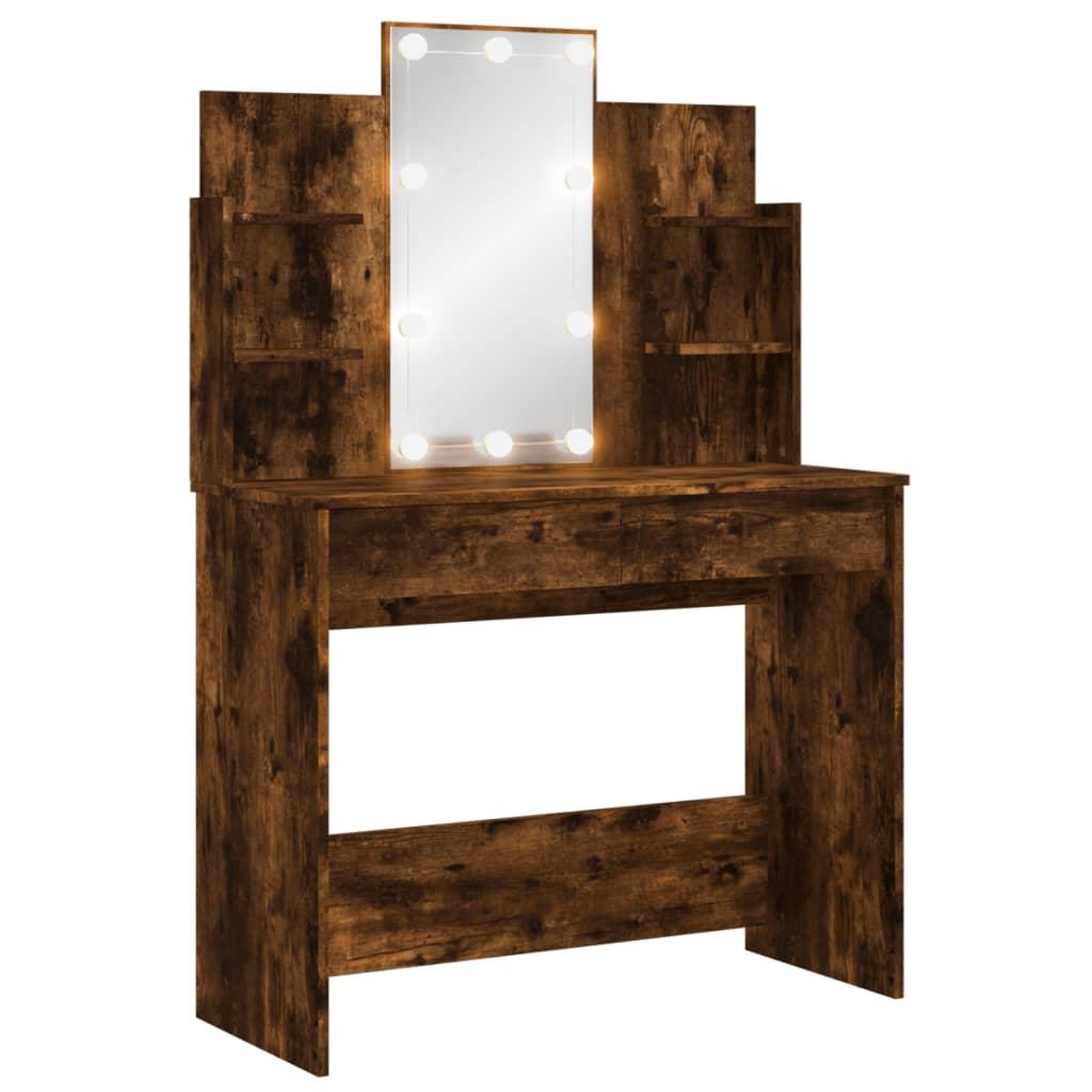 Voir la diapositive 2 : VIDAXL Coiffeuse avec lumieres LED chene fume 96x40x142 cm