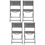 TOILINUX Lot de 4 Chaises pliantes d'extérieur Elba. Coloris disponibles : Vert