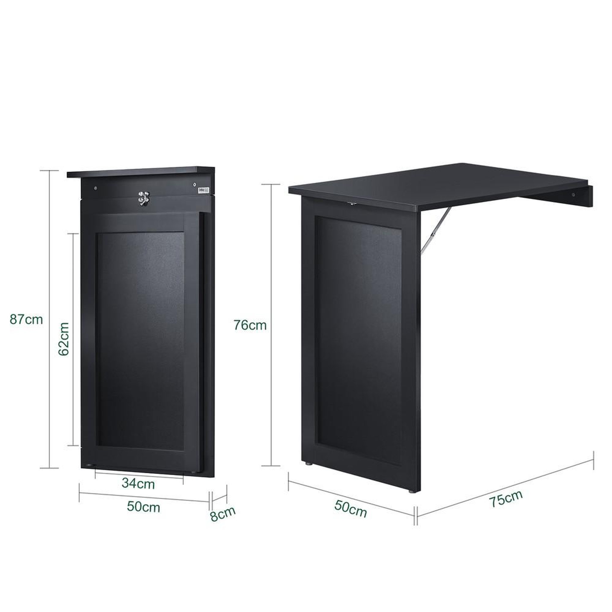 Voir la diapositive 3 : SOBUY SoBuy - Table murale pliante à une porte - Fonctionnel - FWT20