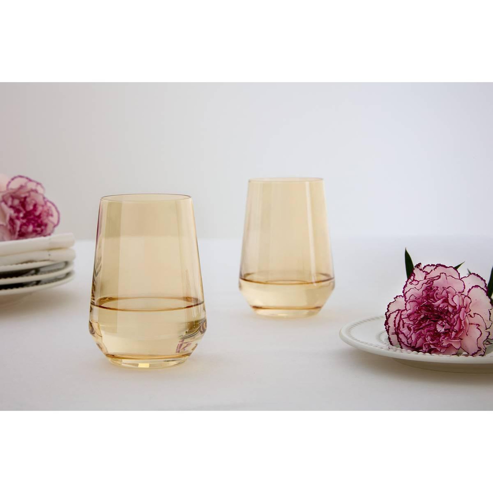 Voir la diapositive 5 : SECRET DE GOURMET Lot de 4 verres à eau  ambre  41cl ambre