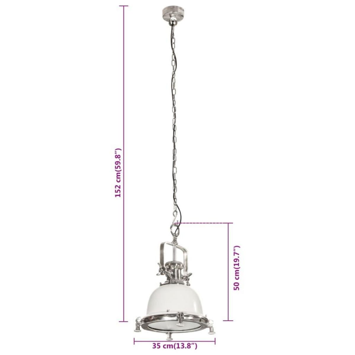 VIDAXL Lampe suspendue 35x35x152 cm aluminium