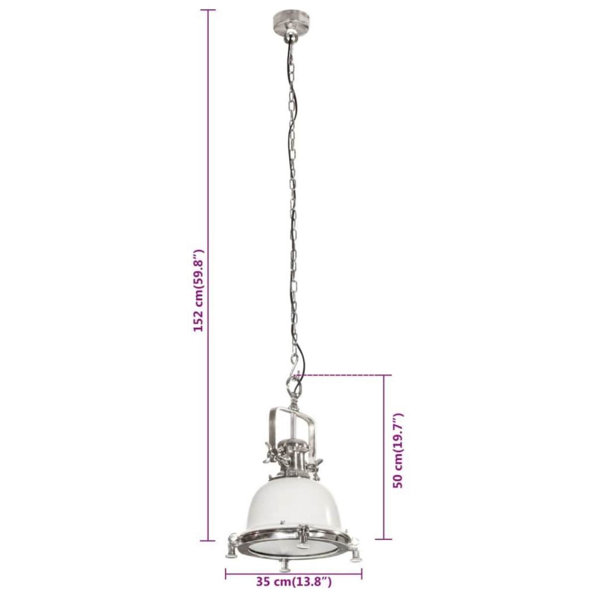 VIDAXL Lampe suspendue 35x35x152 cm aluminium