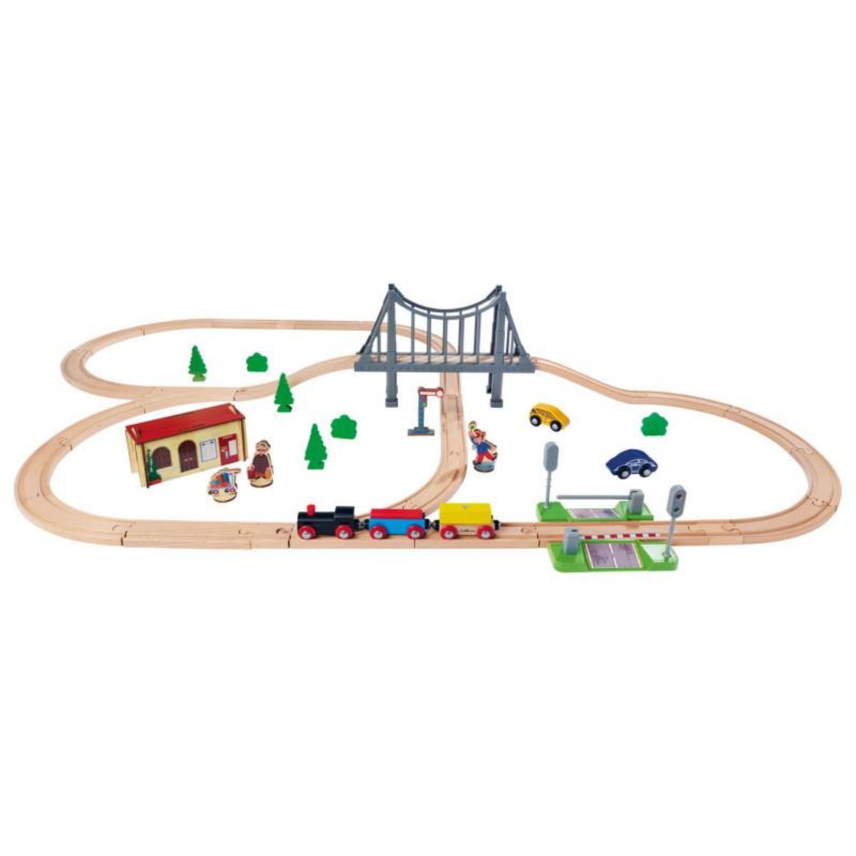 Eichhorn Eichhorn Train Track with Bridge Playset, 55dlg. 100006204