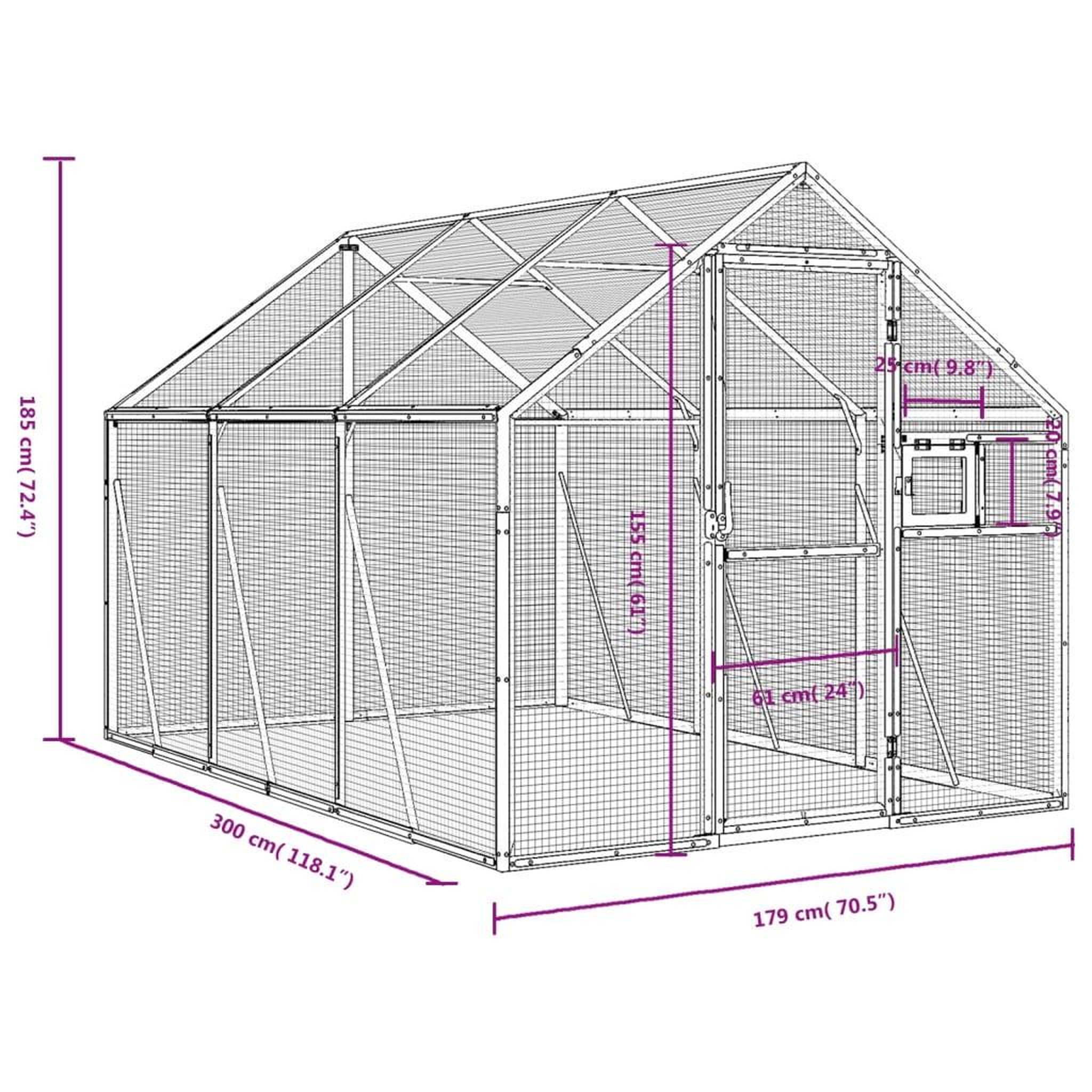 Voir la diapositive 6 : VIDAXL Voliere argente 1,79x3x1,85 m aluminium