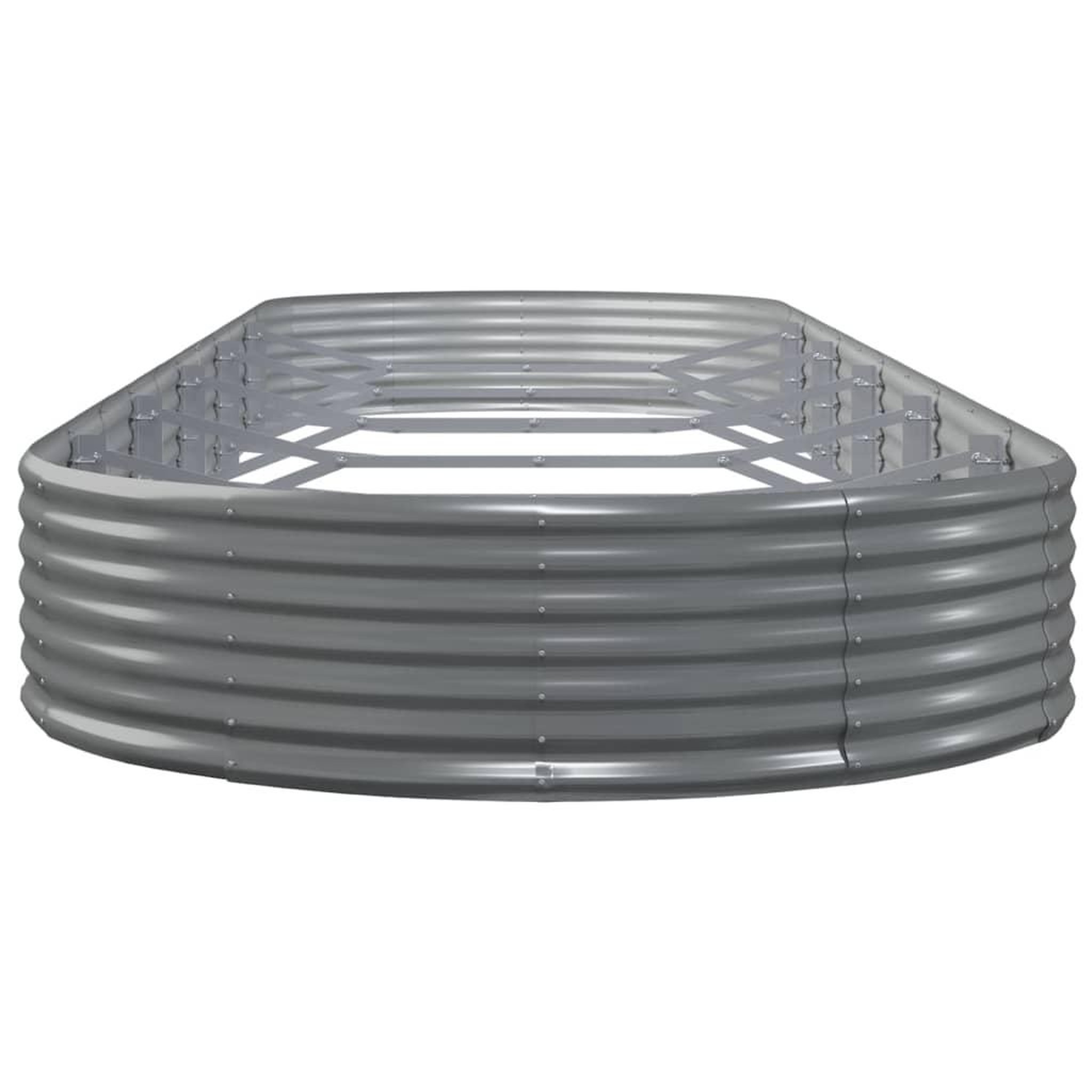 Voir la diapositive 4 : VIDAXL Lit sureleve de jardin acier galvanise 523x140x36cm gris