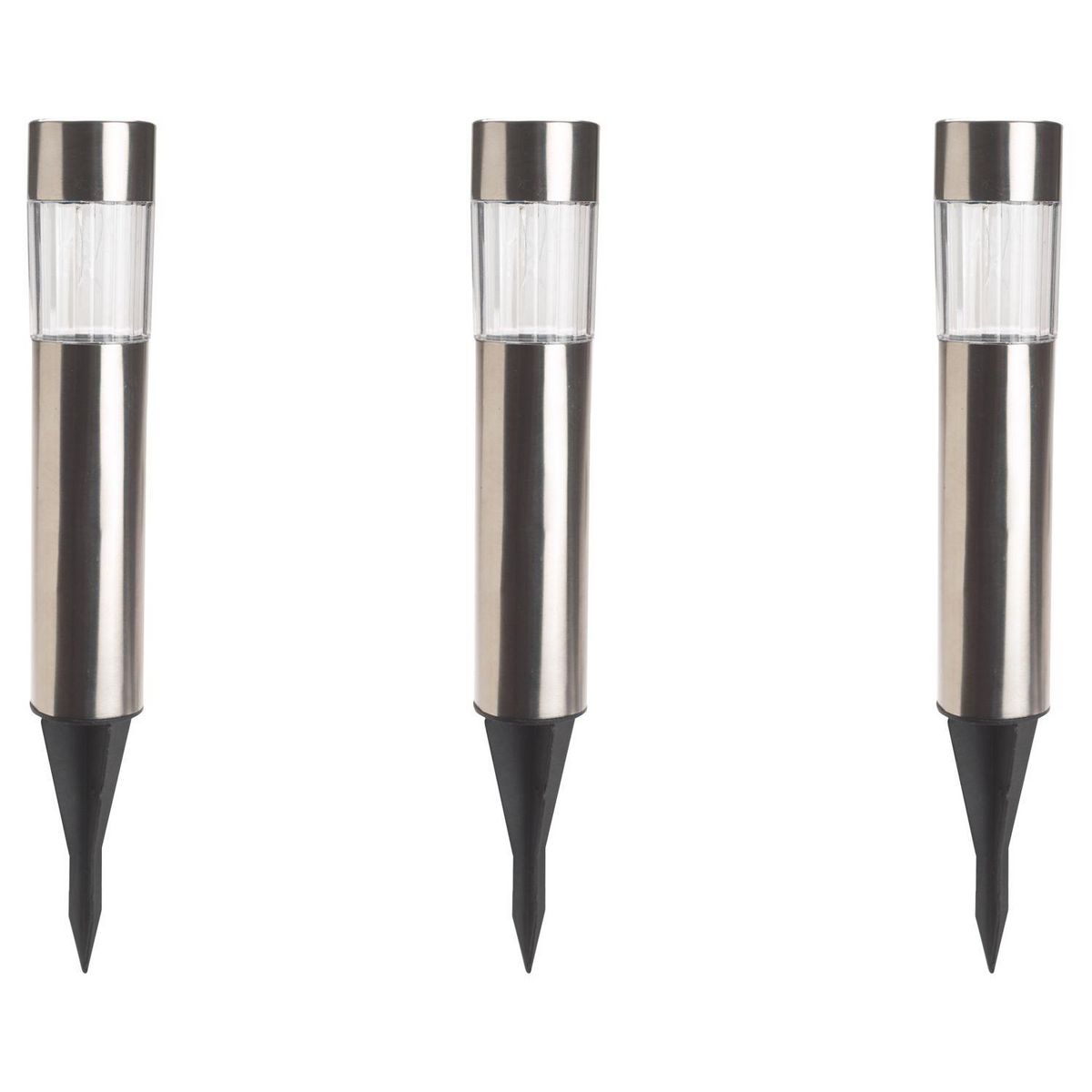 Inkazen Lot de 4 bornes tube solaire Gris