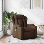 VIDAXL Fauteuil de massage inclinable Marron Tissu