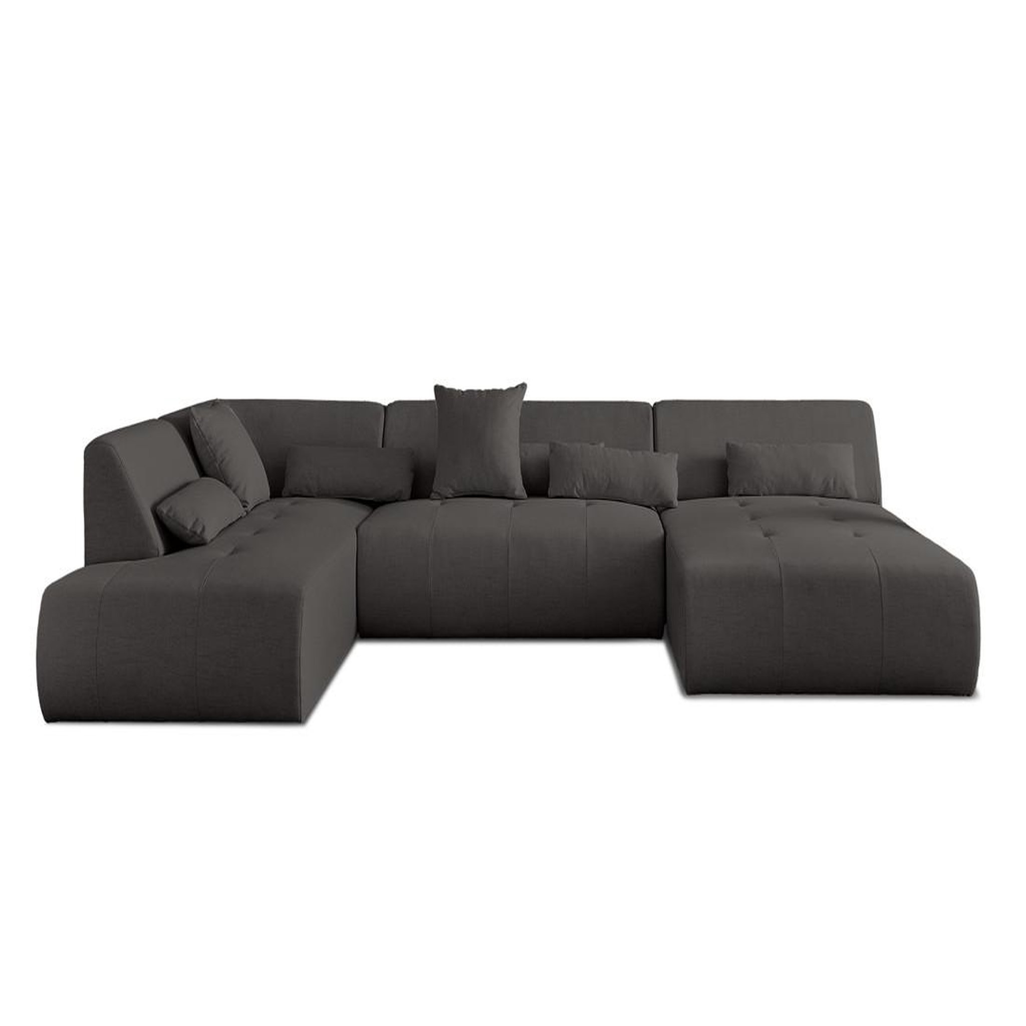 Voir la diapositive 6 : BEST MOBILIER Onyx - canapé panoramique d'angle gauche 7 places - en tissu