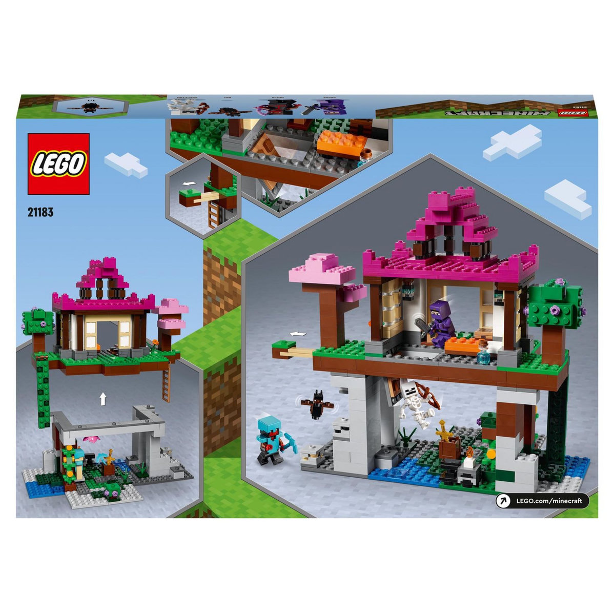 LEGO Minecraft 21183 - Le Camp d&rsquo;Entraînement, Jouet Maison, Cadeau Noël Garcons, Filles 8 Ans