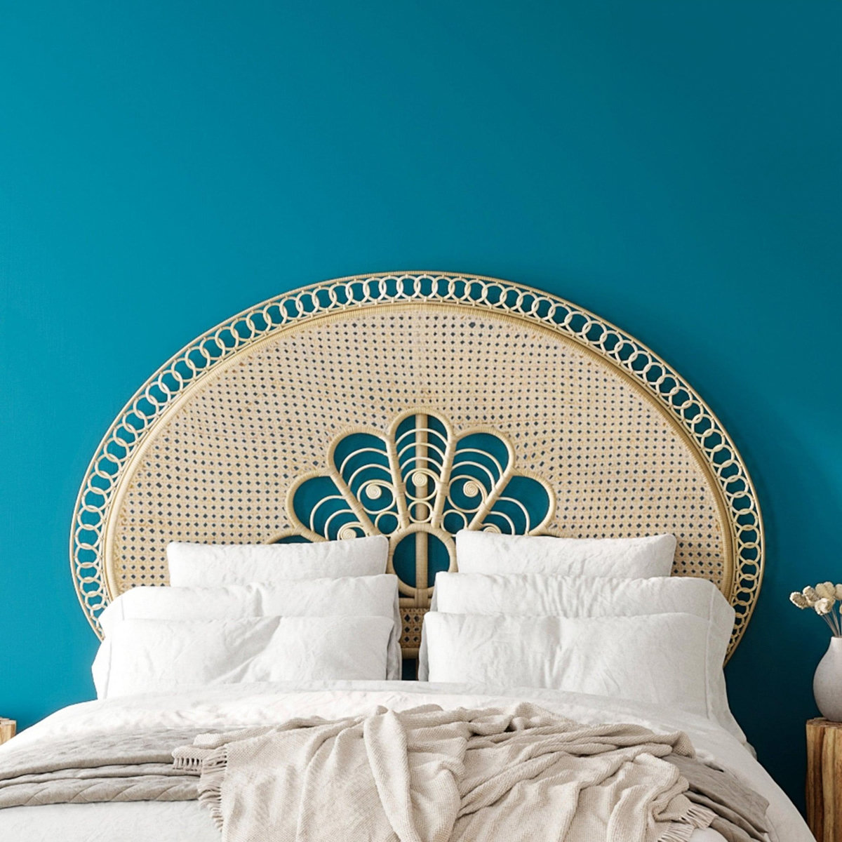 Rendez vous déco Tête de lit 140 cm en rotin naturel-Gabriella