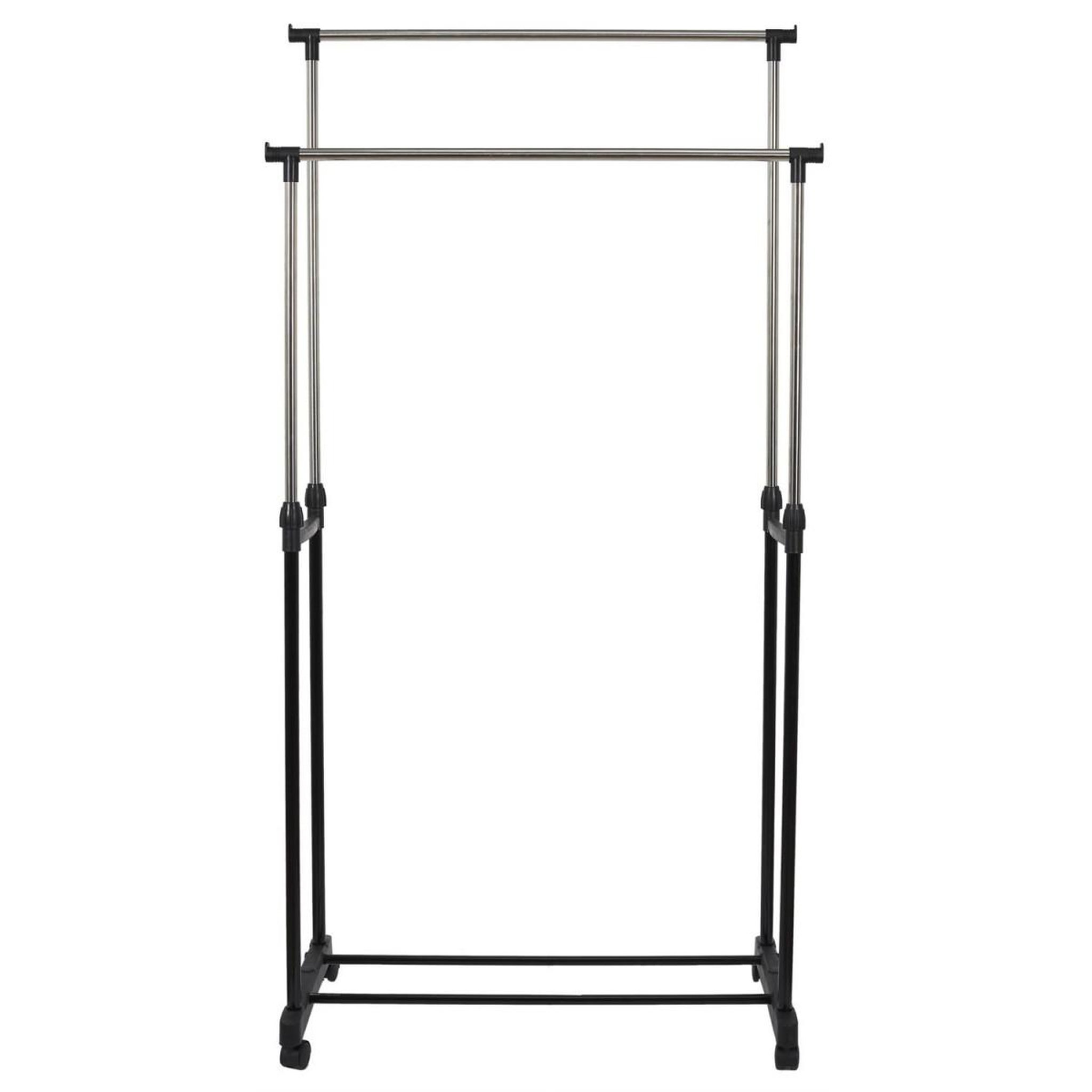 Voir la diapositive 2 : Je cherche une idee Portant à vêtements roulettes  double  160cm noir