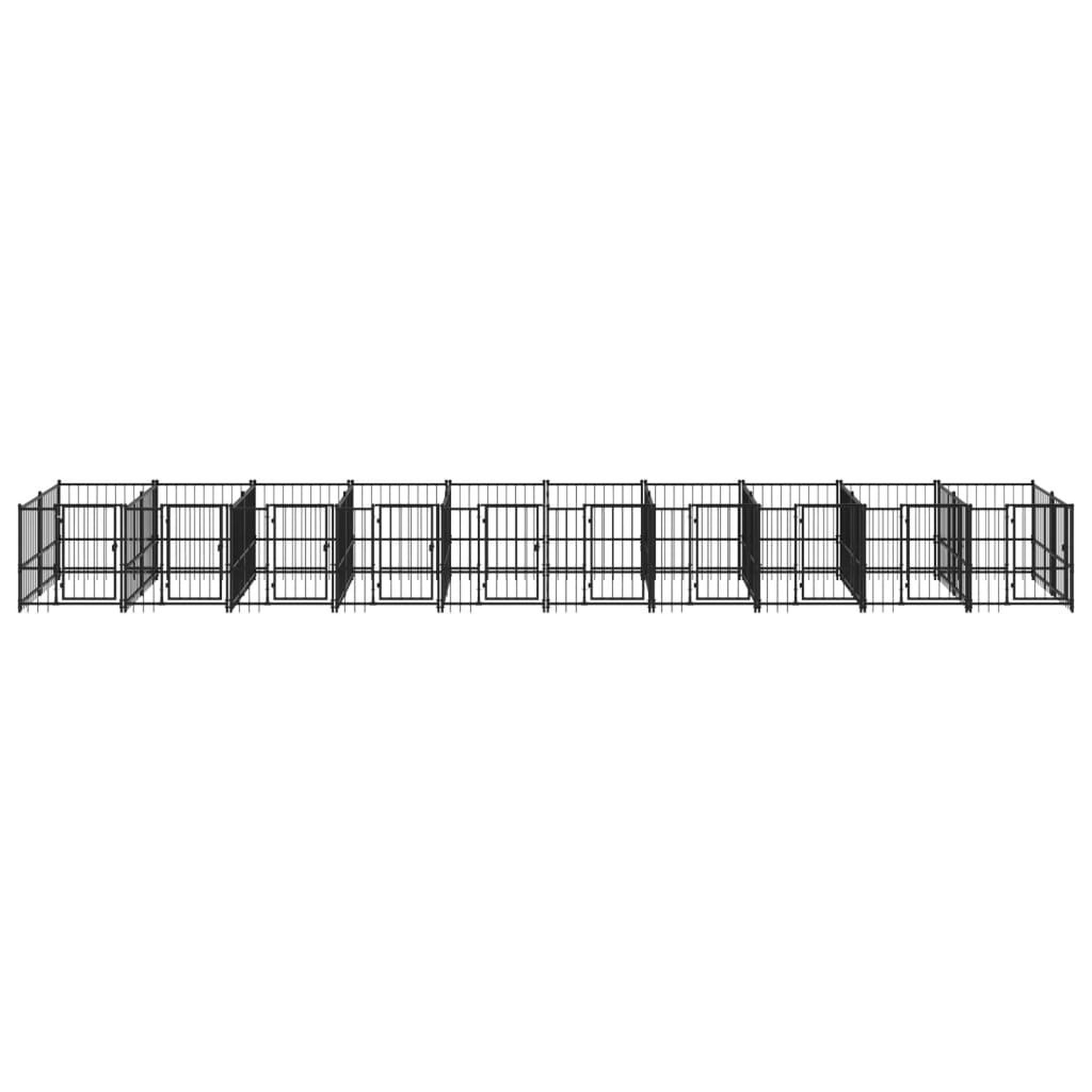 Voir la diapositive 3 : VIDAXL Chenil d'exterieur pour chiens Acier 18,77 m²