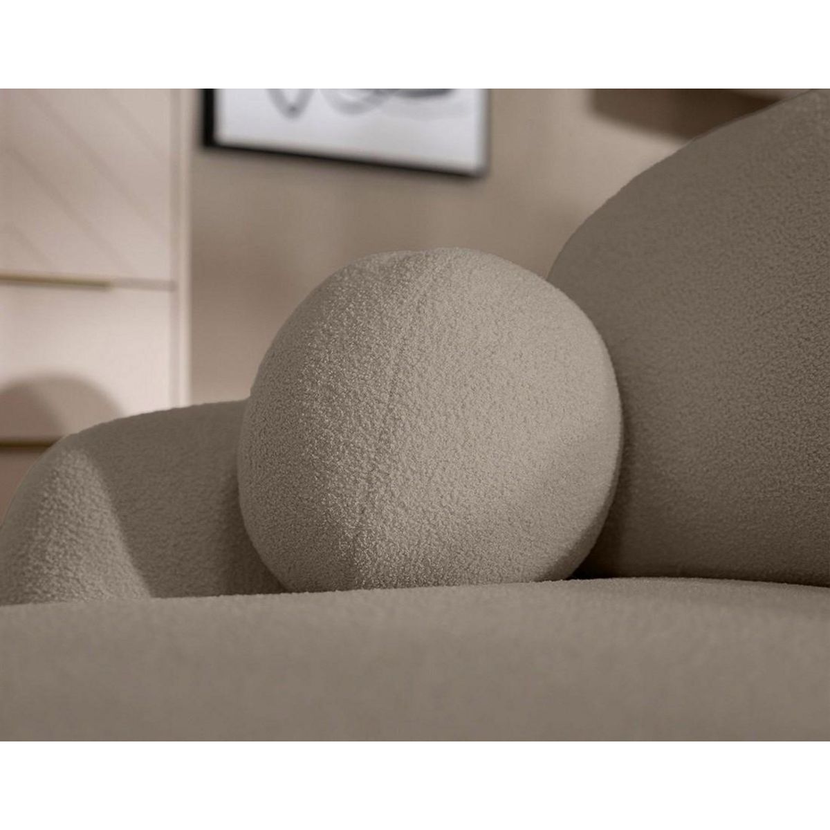 BEST MOBILIER Berenice - canapé d'angle droit 4 places convertible avec coffre en tissu bouclette