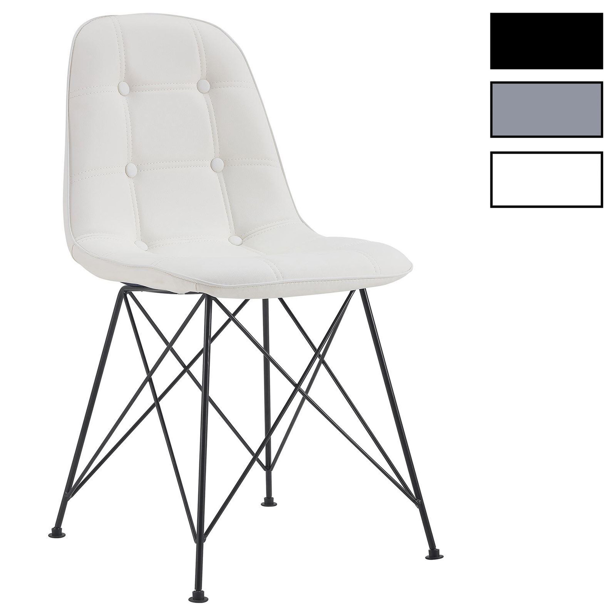 IDIMEX Lot de 4 chaises IMRAN, en synthétique. Coloris disponibles : Noir