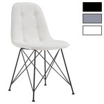 IDIMEX Lot de 4 chaises IMRAN, en synthétique. Coloris disponibles : Noir, Gris