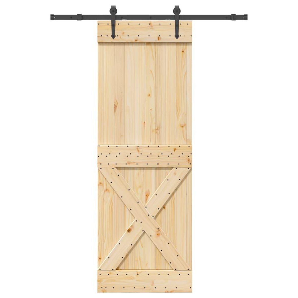 VIDAXL Porte coulissante et kit de quincaillerie 80x210 cm pin massif