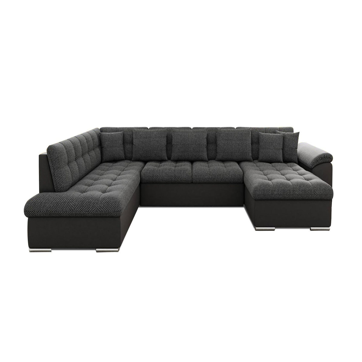 BEST MOBILIER Chuck - canapé panoramique xxl - convertible avec coffre - 7 places - gauche