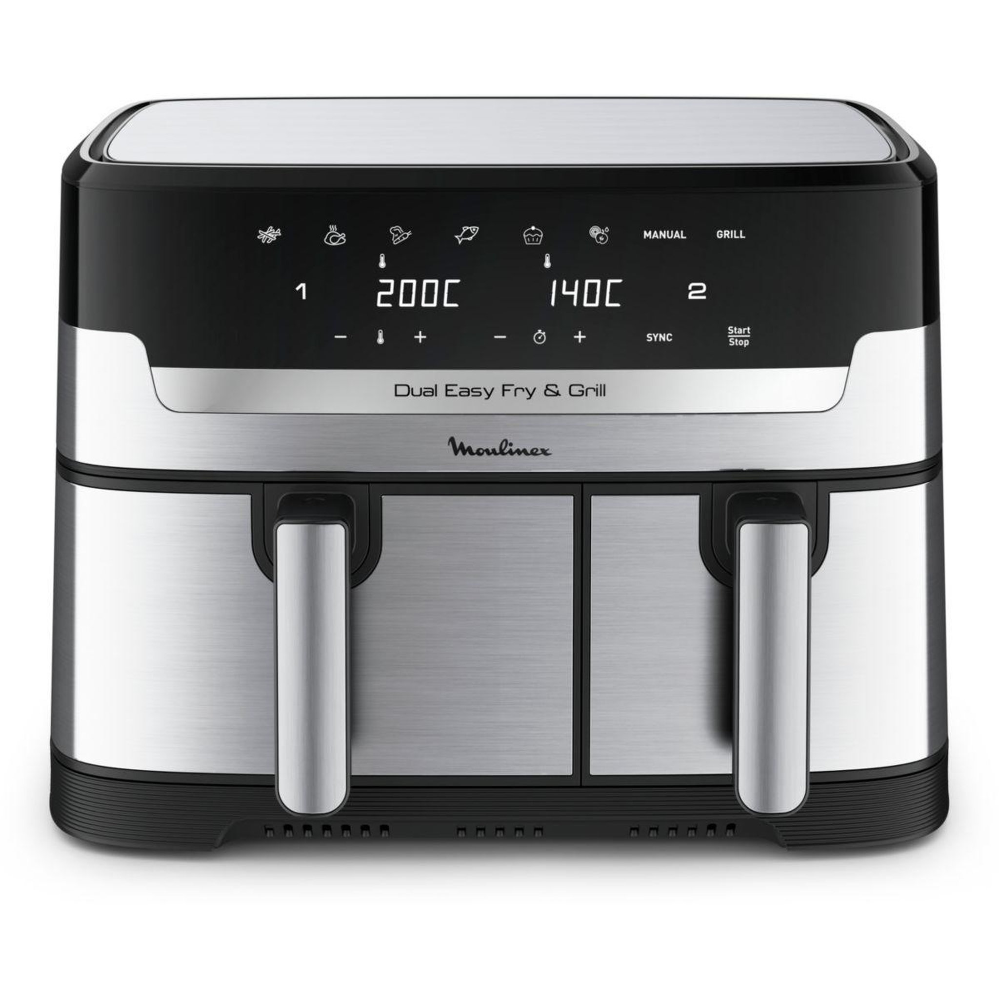 Voir la diapositive 2 : MOULINEX Friteuse sans huile easy fry and grill dual xxl 8,3l  ez905d20