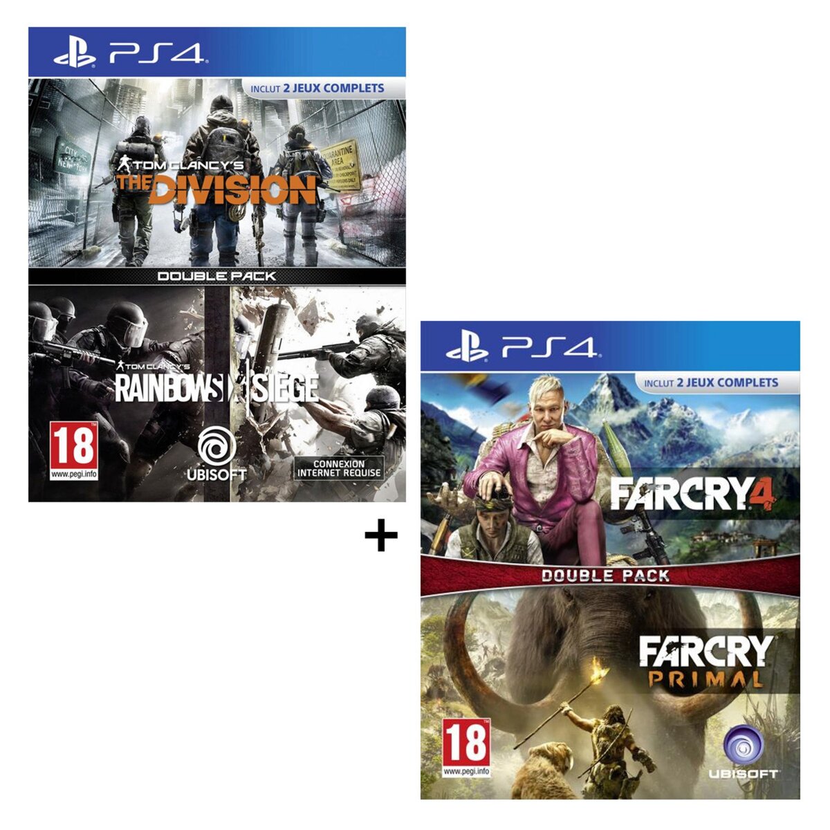 Compilation Rainbow Six Siege + The Division PS4 + Compilation Far Cry Primal + Far Cry 4 PS4