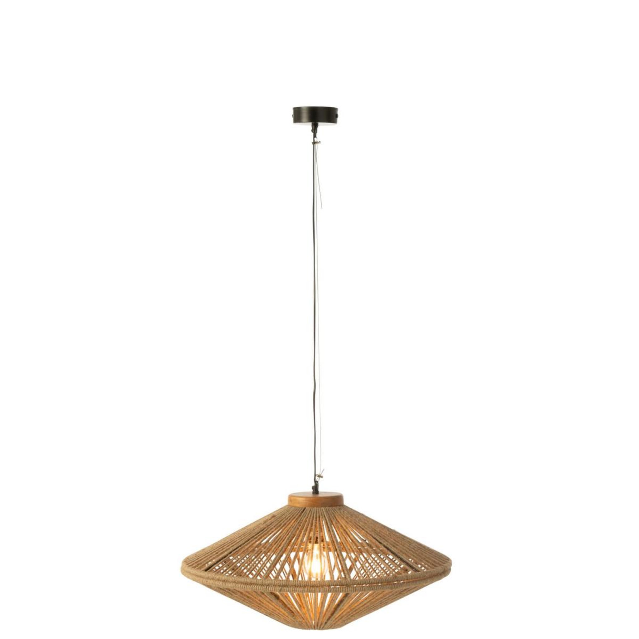 Voir la diapositive 2 : J-LINE Lampe suspension en jute  dollie  62cm naturel