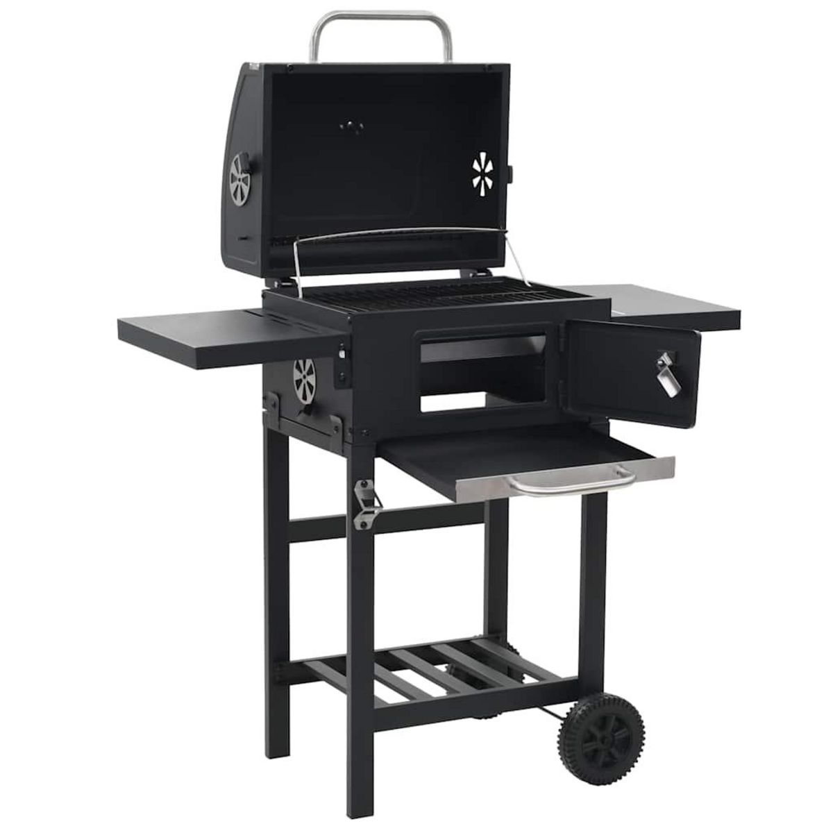 VIDAXL Four a pizza et barbecue d'exterieur 3 en 1 Noir