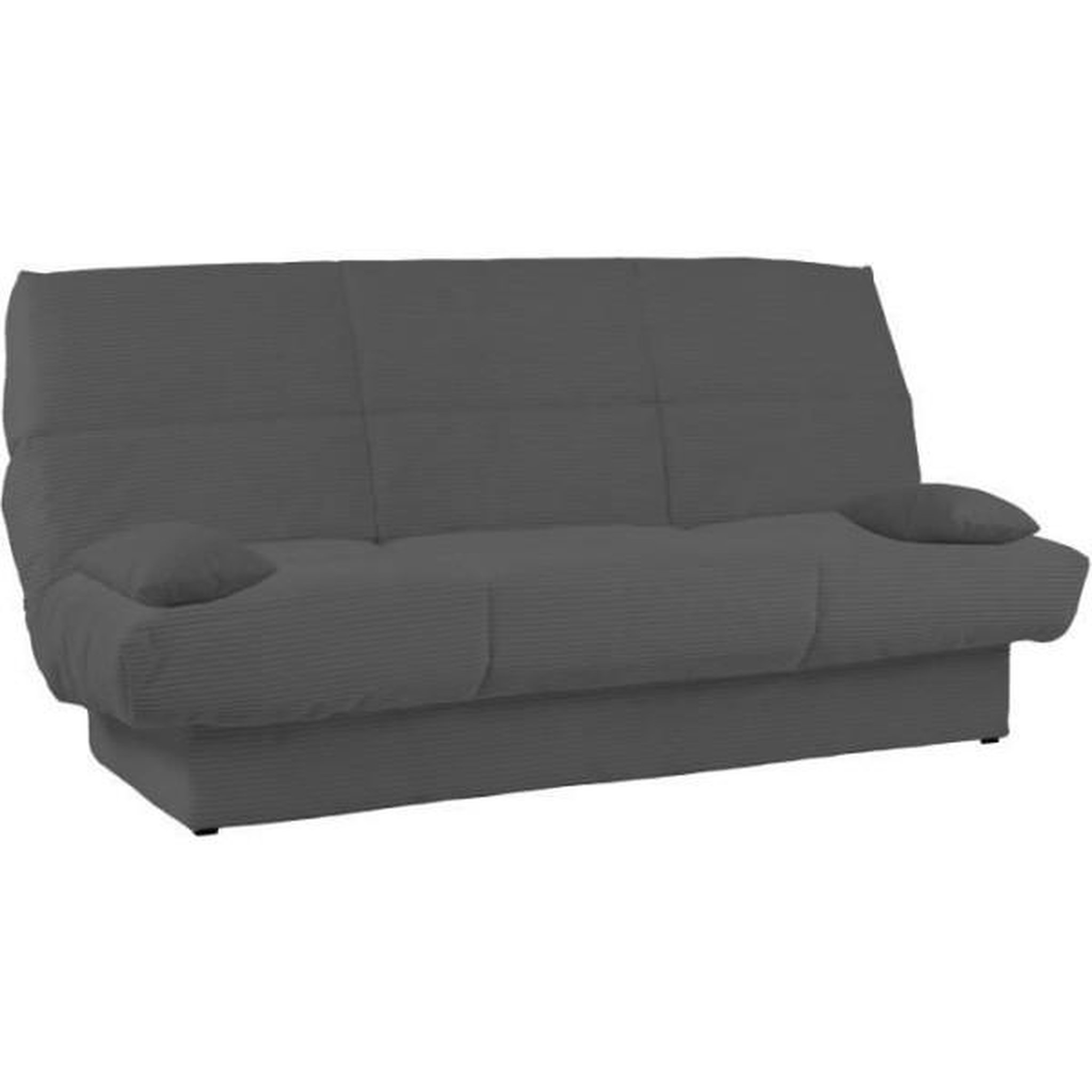 Confort line Banquette clic-clac CLEM - 3 places - Tissu velours côtelé - Anthracite - Densité 20kg/m3 - 190 x 90 x 92 cm - Fabriqué au P