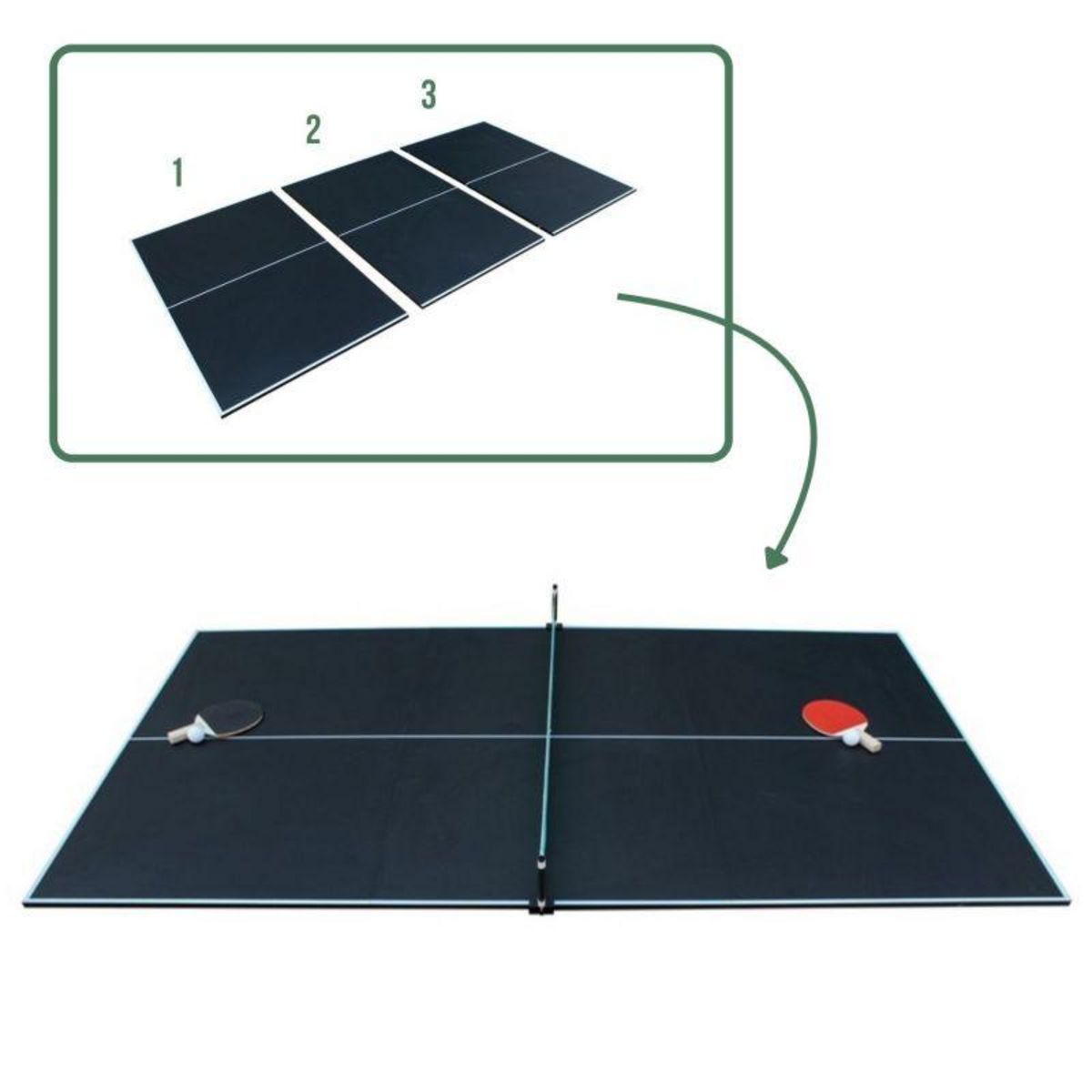 SOKKER Plateau de table de ping-pong avec accessoires - pliable ( 3 panneaux)