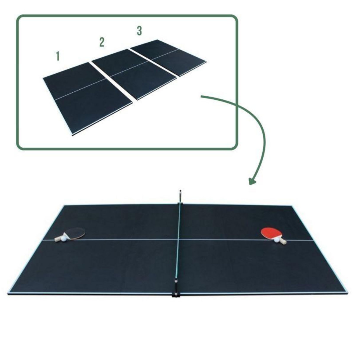 SOKKER Plateau de table de ping-pong avec accessoires - pliable ( 3 panneaux)