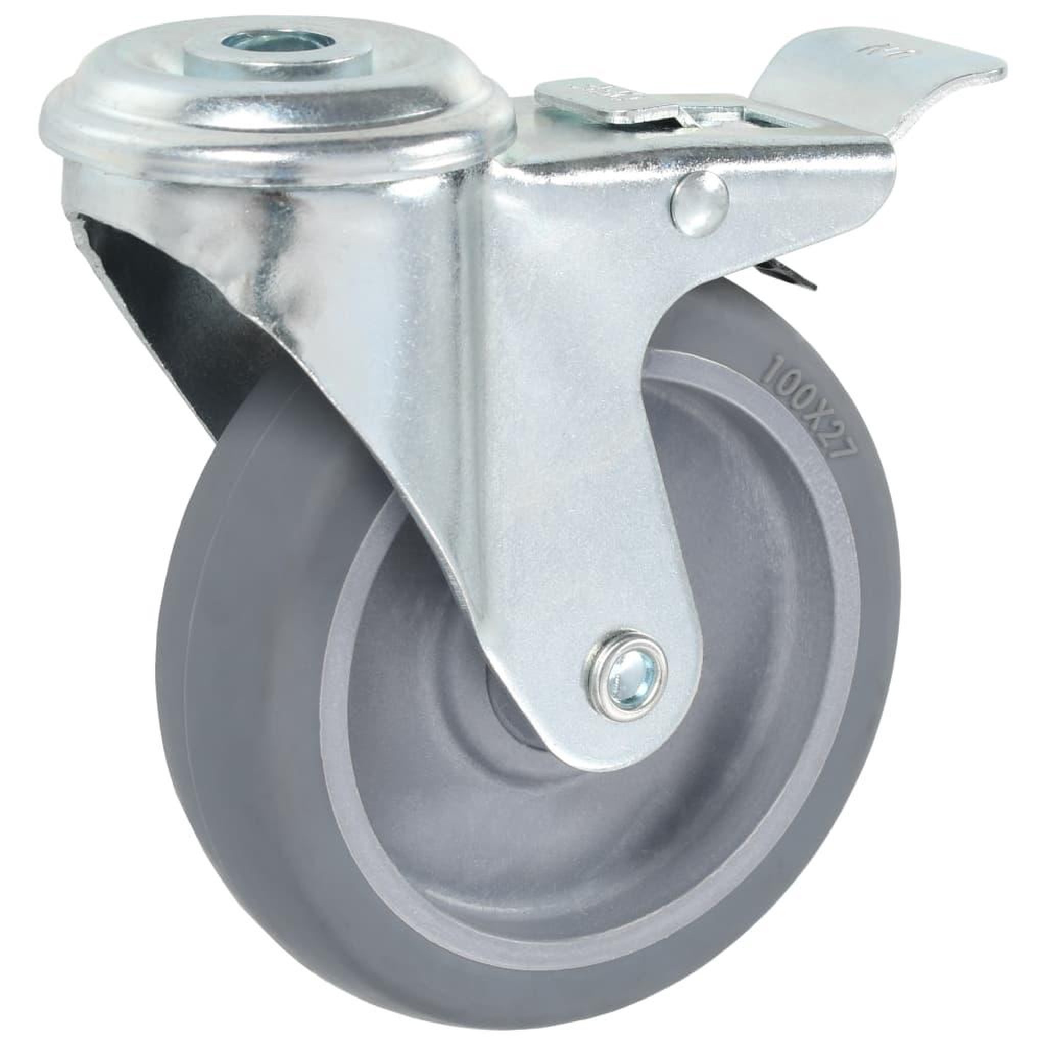 Voir la diapositive 3 : VIDAXL 16 pcs Roulettes pivotantes a trou de boulon 100 mm