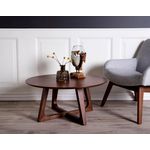 LISA DESIGN Solin - table basse ronde - bois plaquage noyer - 75 cm. Coloris disponibles : Marron