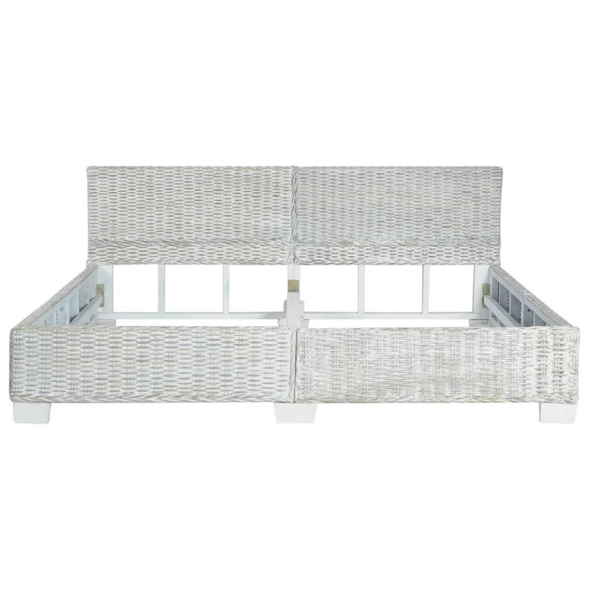VIDAXL Cadre de lit sans matelas Gris Rotin naturel 180x200 cm