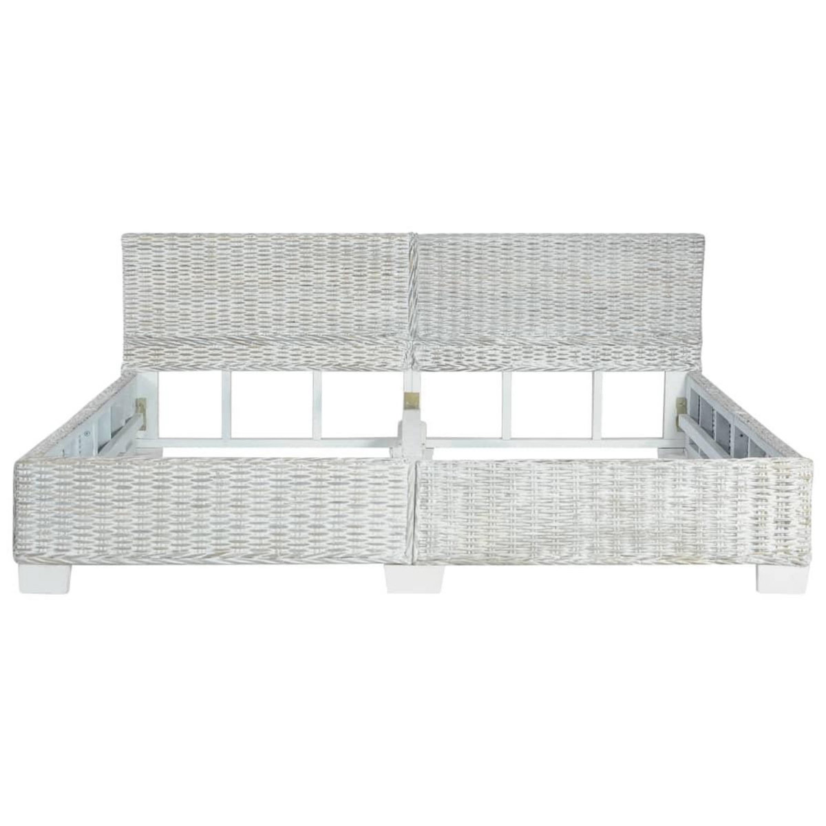 VIDAXL Cadre de lit sans matelas Gris Rotin naturel 180x200 cm