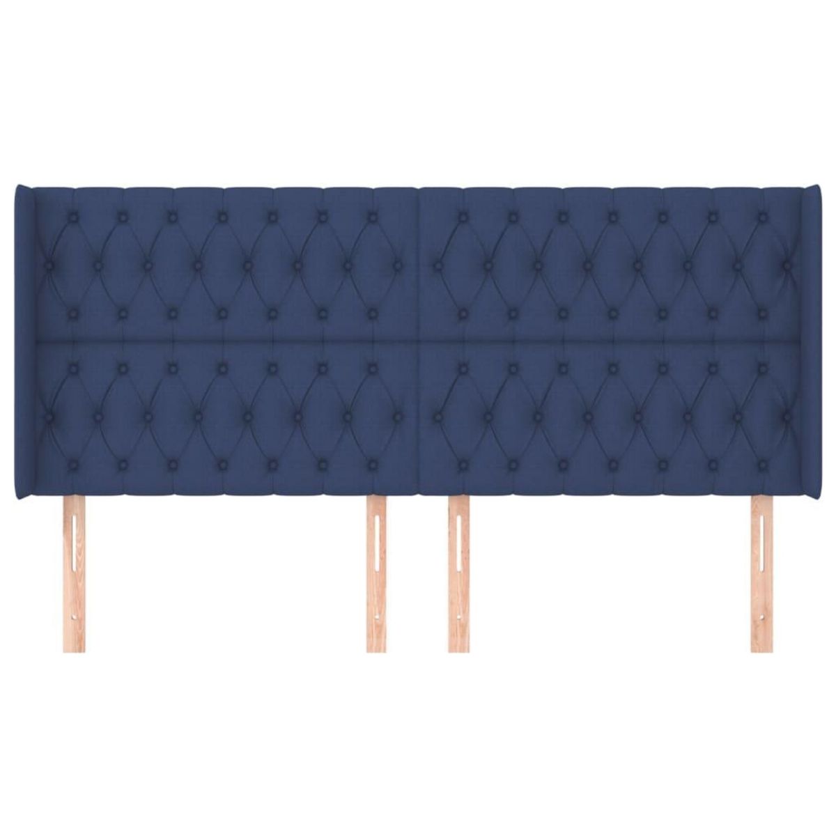 VIDAXL Tete de lit avec oreilles Bleu 203x16x118/128 cm Tissu