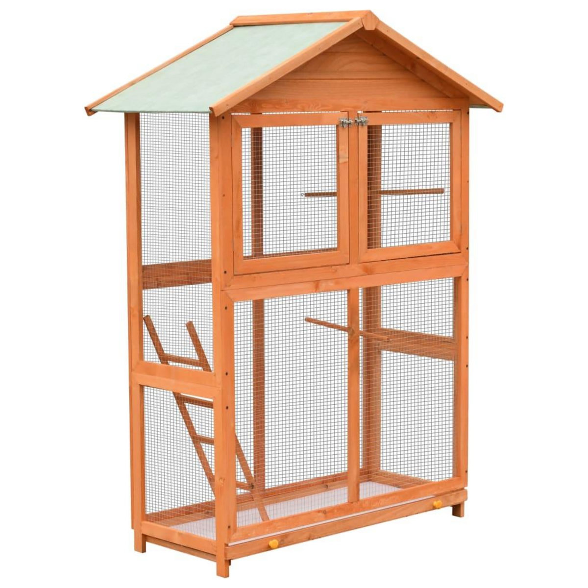 VIDAXL Cage a oiseaux Pin massif et bois de sapin 125,5x59,5x164 cm