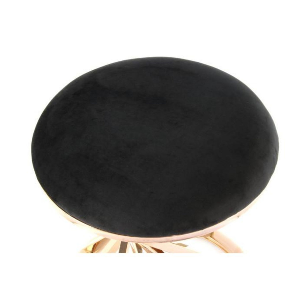 Paris Prix Tabouret Design  Wesley  49cm Noir & Or Rose