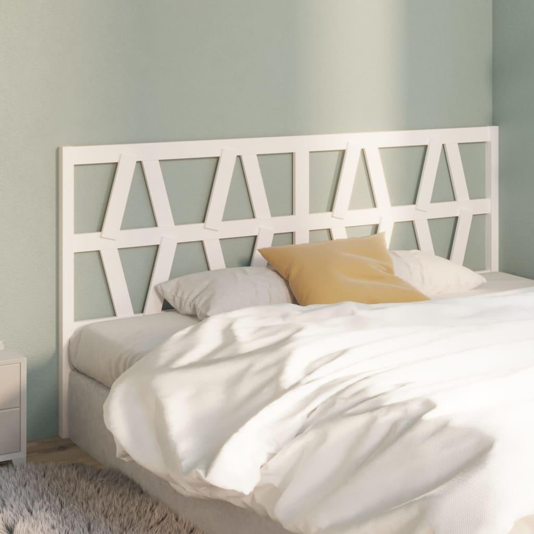 Voir la diapositive 4 : VIDAXL Tete de lit Blanc 206x4x100 cm Bois massif de pin