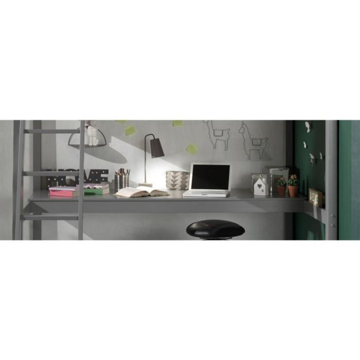 Paris Prix Plan de Travail pour Lit Mezzanine  Pino  69x205cm Gris