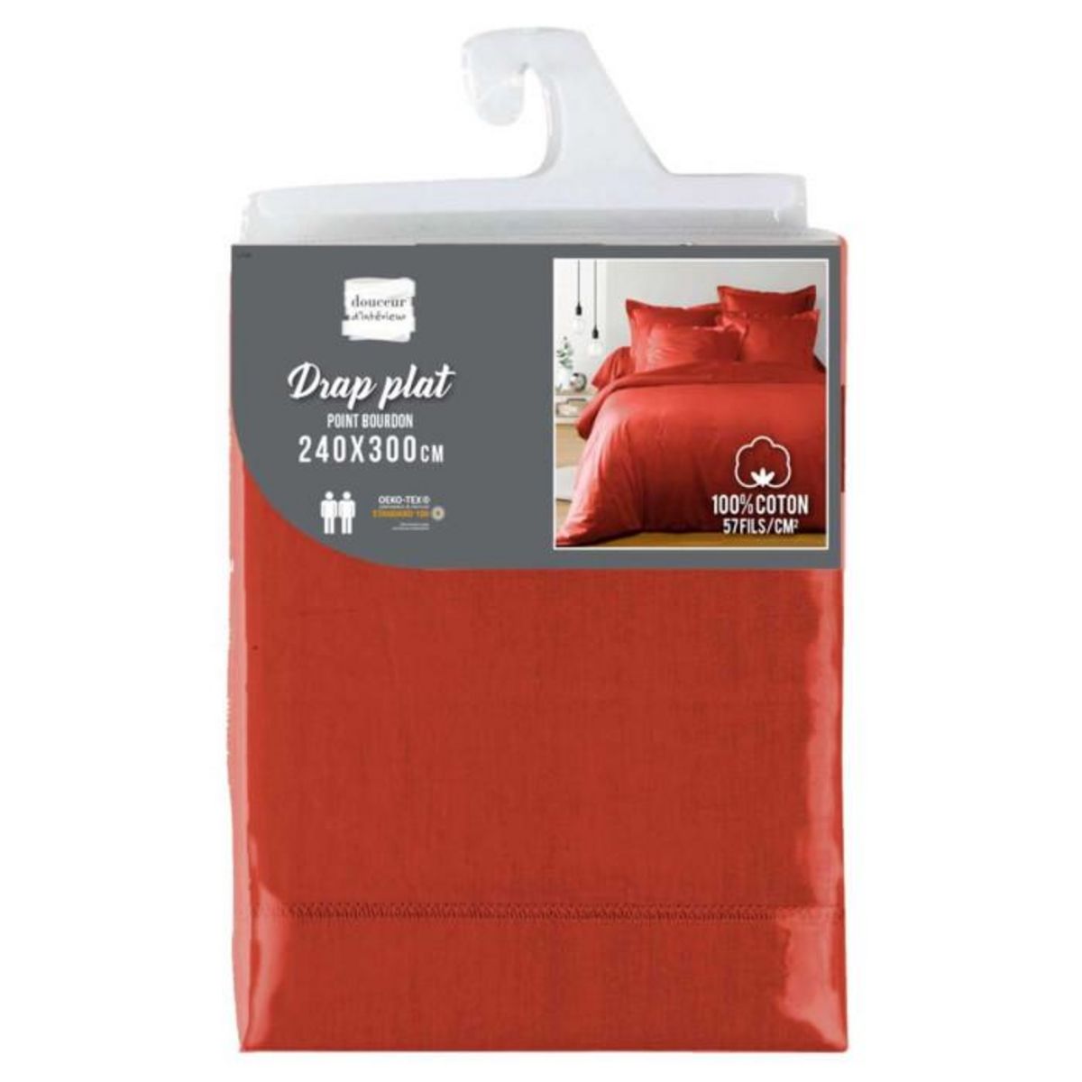 Paris Prix Drap Plat  Lina  240x300cm Paprika