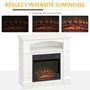 Voir la diapositive 4 : HOMCOM Cheminée électrique XL style classique chic 1800 W  effet flammes LED minuterie température luminosité réglables télécommande fournie blanc
