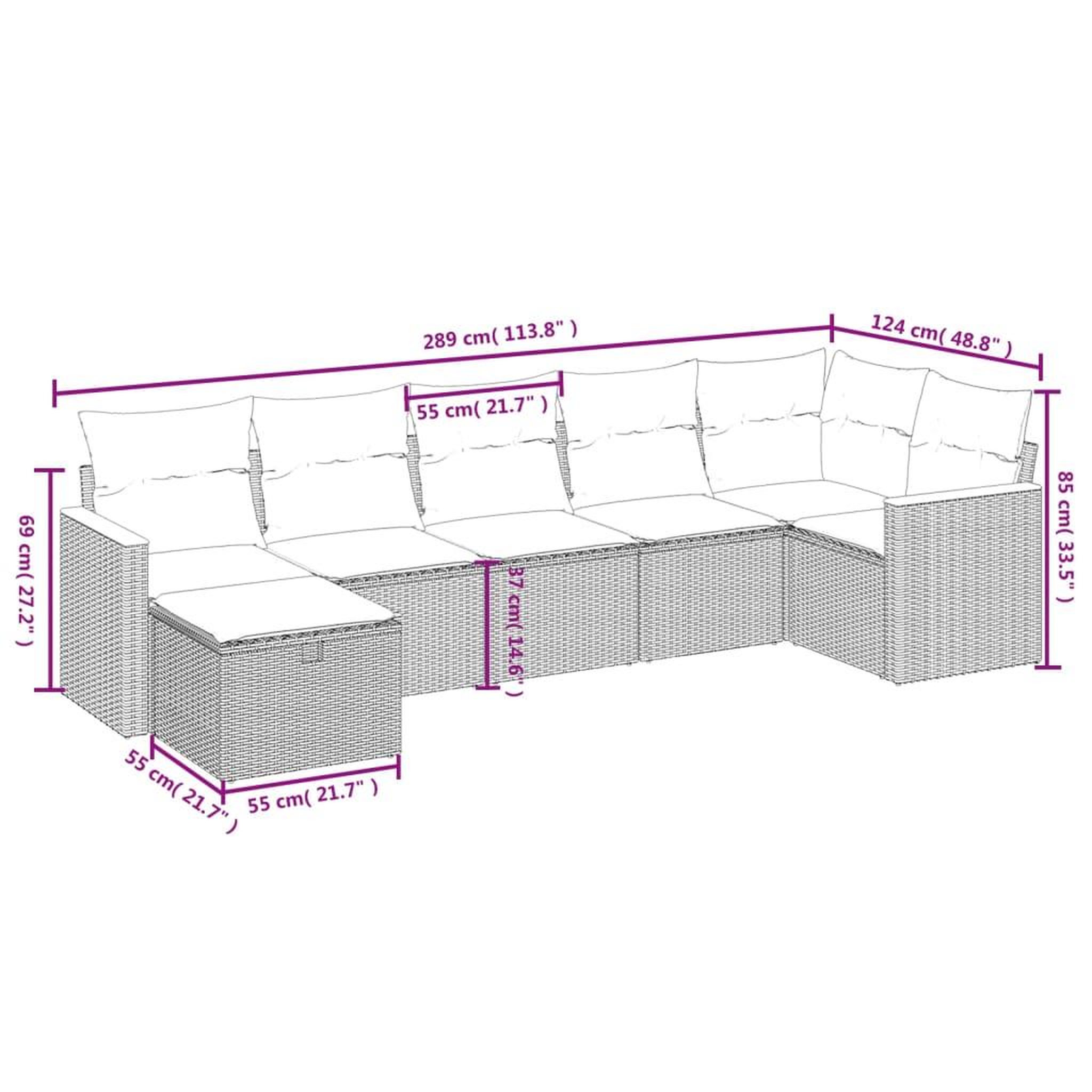 Voir la diapositive 5 : VIDAXL Salon de jardin 7 pcs avec coussins noir resine tressee