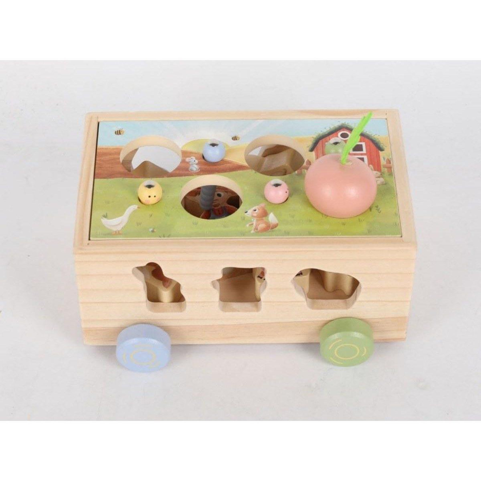 Voir la diapositive 2 : ELINELI Ferme mobile multifonction en bois avec animaux