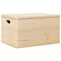 Voir la diapositive 2 : VIDAXL Boîte en bois avec couvercle et poignees bois de pin massif