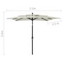 Voir la diapositive 6 : VIDAXL Parasol de jardin a 3 niveaux avec mat en aluminium sable