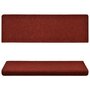 VIDAXL Tapis d'escalier 15 pcs Tissu aiguillete 65x25 cm Rouge