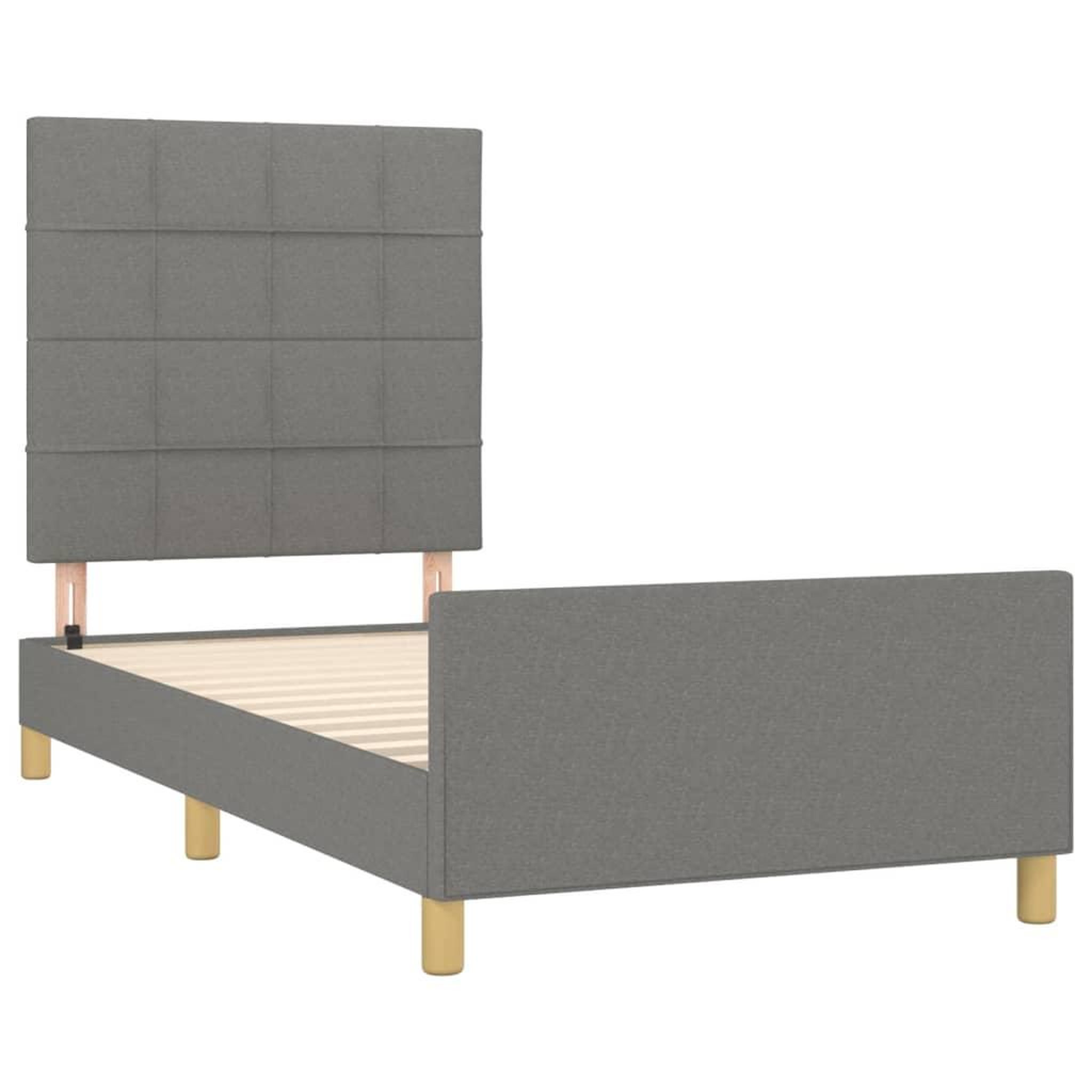 Voir la diapositive 4 : VIDAXL Cadre de lit sans matelas gris fonce 100x200 cm tissu