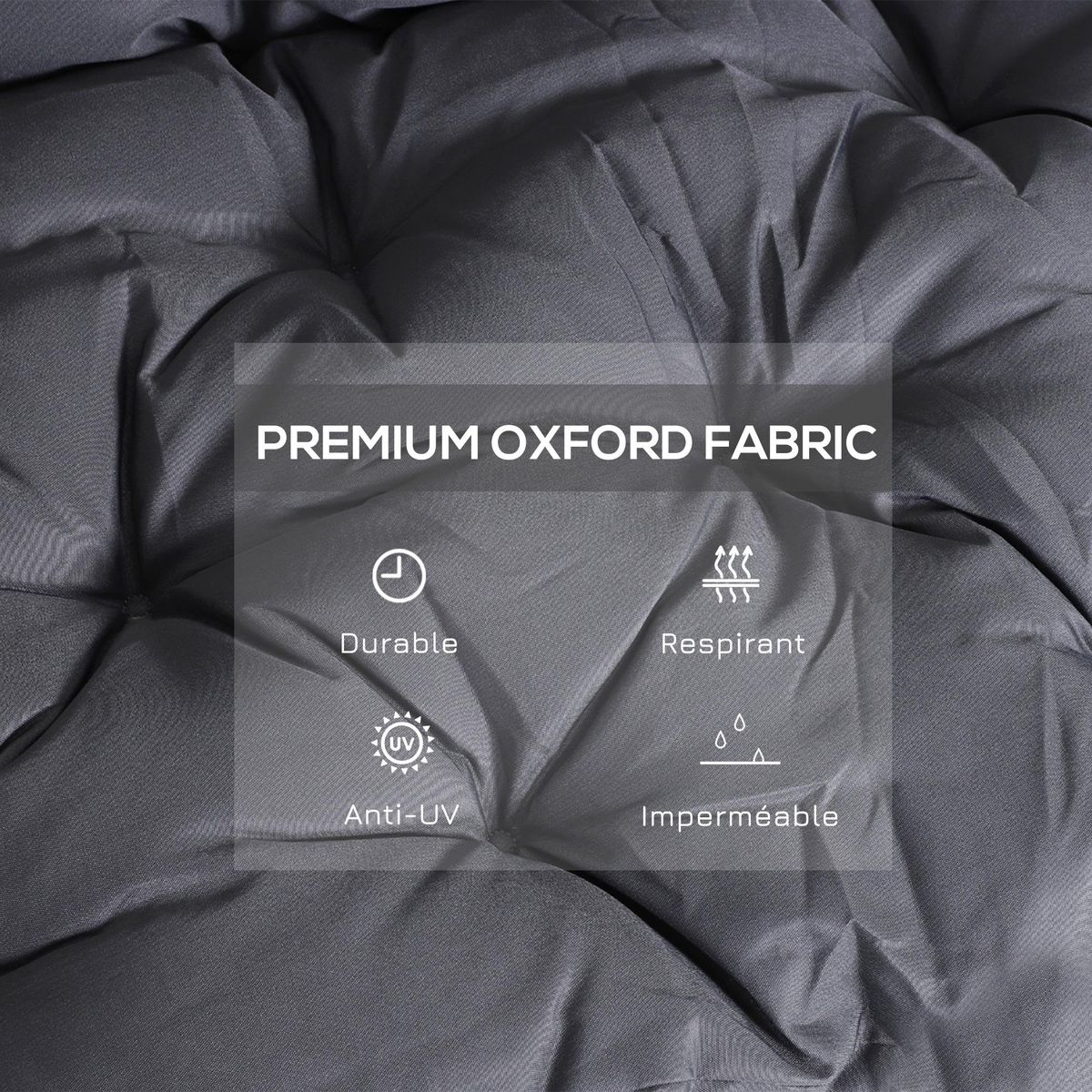 OUTSUNNY Coussin matelas assise dossier pour banc de jardin balancelle canapé grand confort 100 x 98 x 8 cm gris