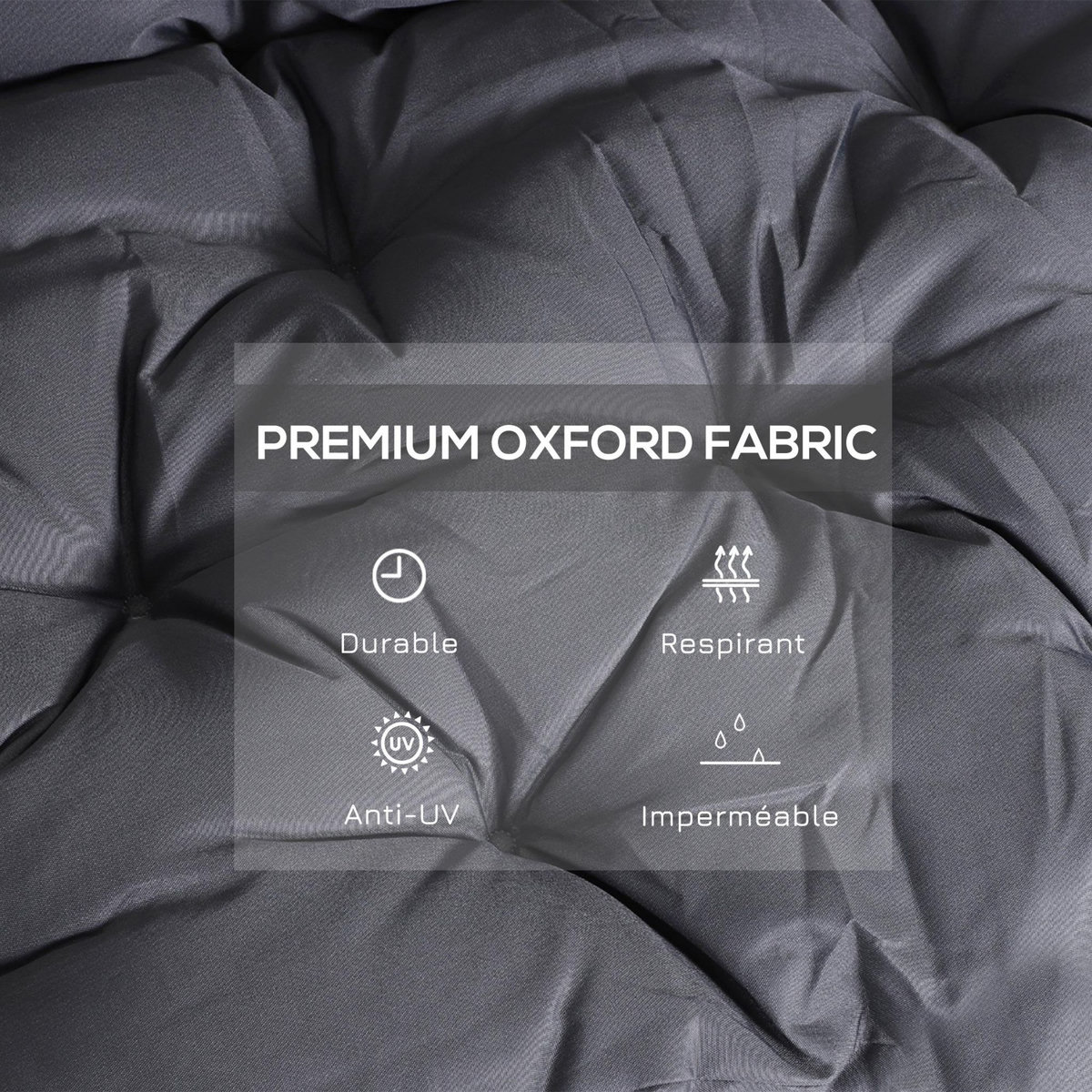 OUTSUNNY Coussin matelas assise dossier pour banc de jardin balancelle canapé grand confort 100 x 98 x 8 cm gris